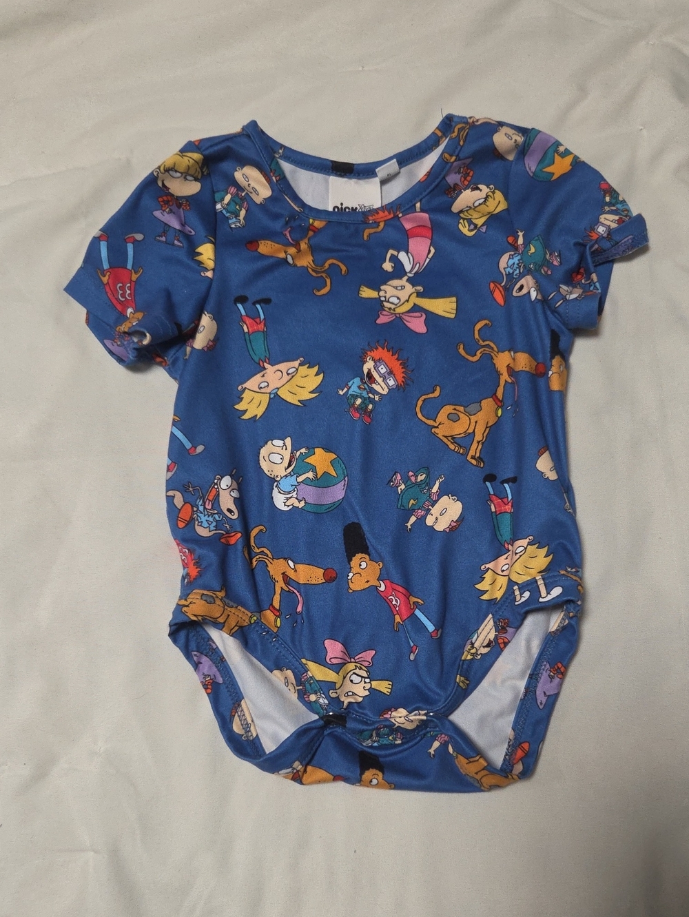 Nickelodeon Blue 90s Cartoon Print Kids Onesie
